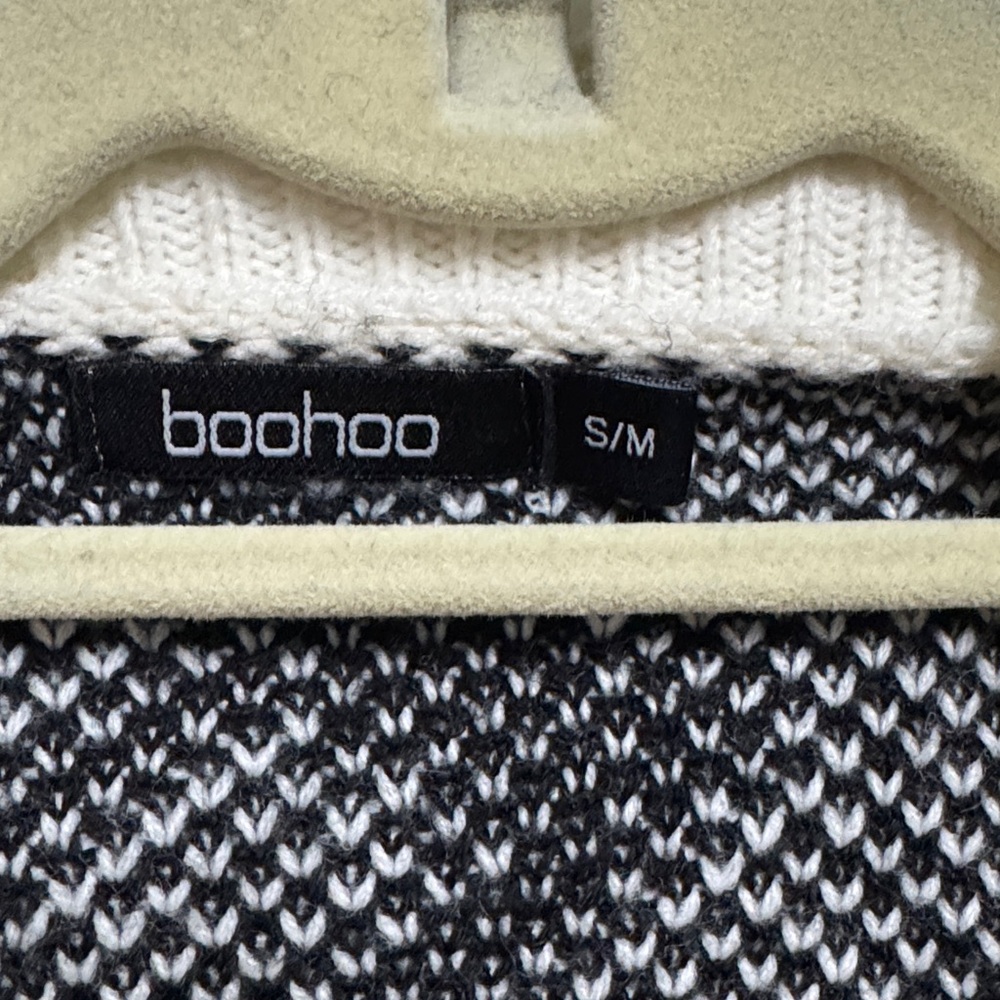 Boohoo Monochrome Black and White Geometric Cardigan - Picture 3 of 4